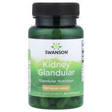 Swanson Kidney Glandular bottle front label; 60 capsules
