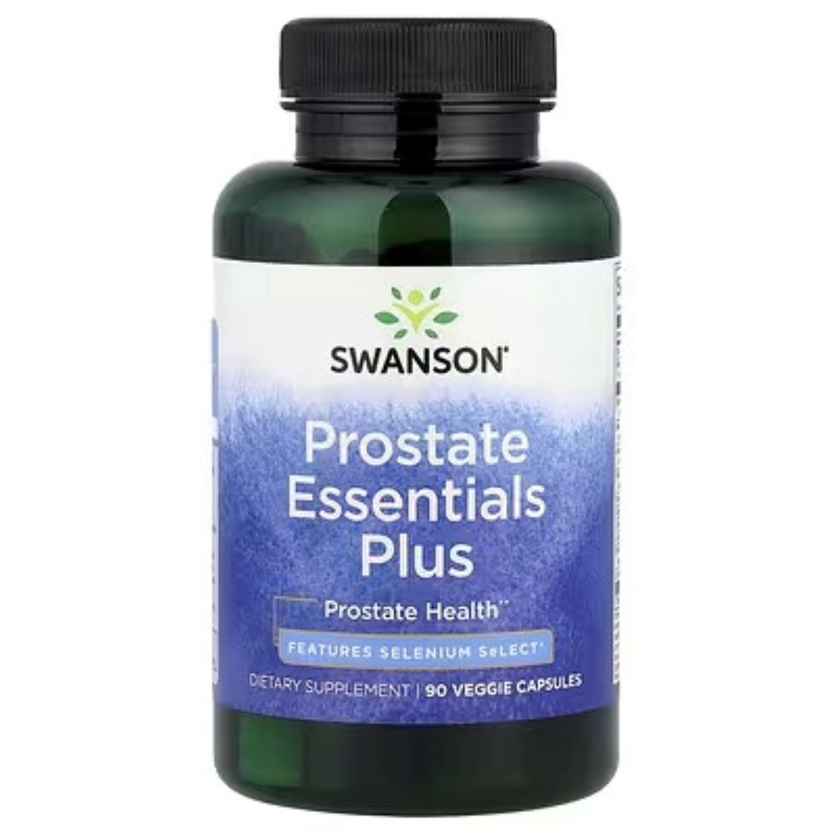 Swanson Prostate Essentials Plus bottle with front label and 90 veggie capsules