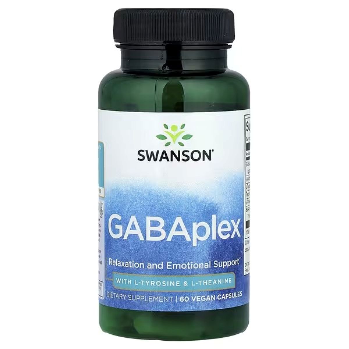 Swanson Vitamins GABAplex with L-Tyrosine & L-Theanine – 60 Vegan Capsules | Amino Acid Supplement for Relaxation, Focus & Stress Support
