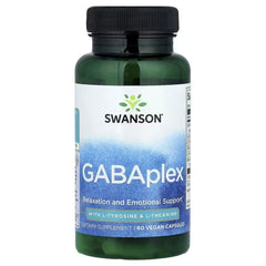 Swanson Vitamins GABAplex with L-Tyrosine & L-Theanine – 60 Vegan Capsules | Amino Acid Supplement for Relaxation, Focus & Stress Support