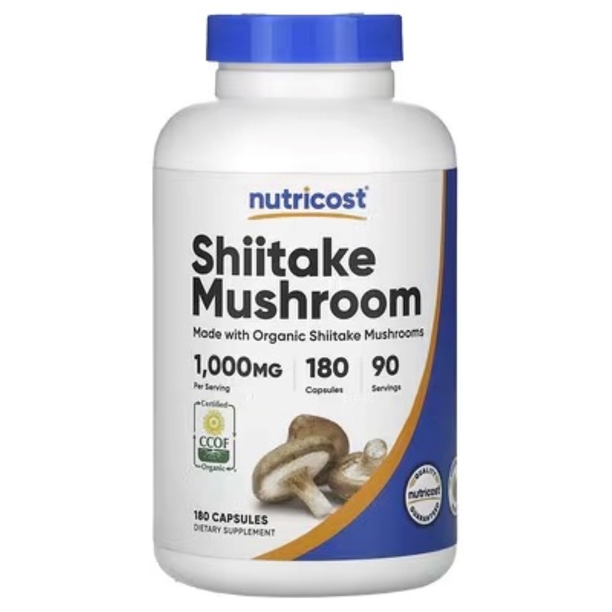 Nutricost Shiitake Mushroom 500mg – 180 Capsules | Premium Mushroom Extract Supplement