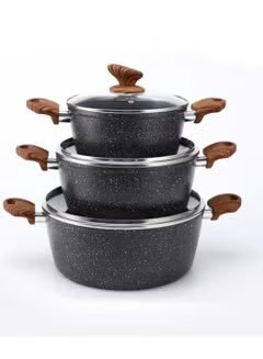 13-Piece Non-Stick Aluminum Cookware Pots and Pans Aluminum Set with Glass Lid - Mumzar.com