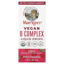 MaryRuth's Vegan B Complex liquid drops, cherry flavor, 1 fl oz dietary supplement
