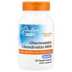 Doctor's BEST glucosamine chondroitin MSM bottle, 120 veggie capsules with OptiMSM
