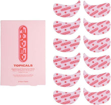 Set of 6 pink patterned under-eye mask patches, curved half-moon style
