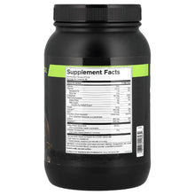 Swanson whey protein supplement facts label on back of black tub with barcode
