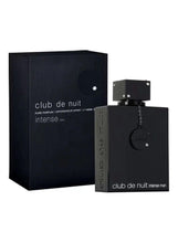 Men's Armaf Club de Nuit Intense perfume bottle with outer box, dark blue-black