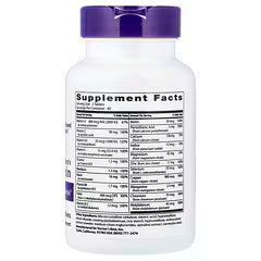 Women's multi-vitamin bottle back label with Supplement Facts panel