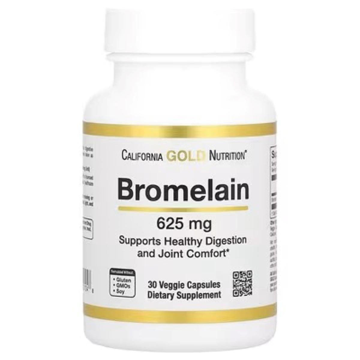 California Gold Nutrition Bromelain 625 mg – 30 Veggie Capsules | Digestive Enzyme & Anti-Inflammatory Support