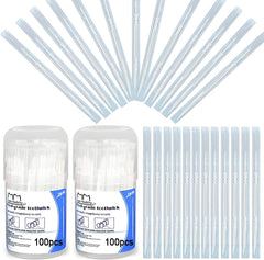 Dual-End Toothpicks, 200 Count Individually Wrapped, Disposable Oral Cleaning Sticks for Braces, Home, Office & Travel(White White)