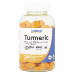 Nutricost Turmeric Gummies Citrus – 120 Gummies | Turmeric Wellness Supplement