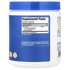 Bilberry powder supplement jar back with Supplement Facts label