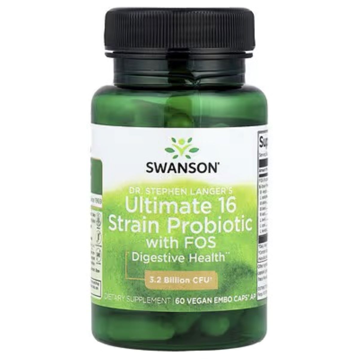 Swanson Dr. Stephen Langer's Ultimate 16 Strain Probiotic with FOS – 60 Vegan EMBO Caps® AP