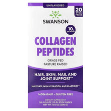 Unflavored collagen peptides supplement stick pack, 20 count; grass fed pasture raised