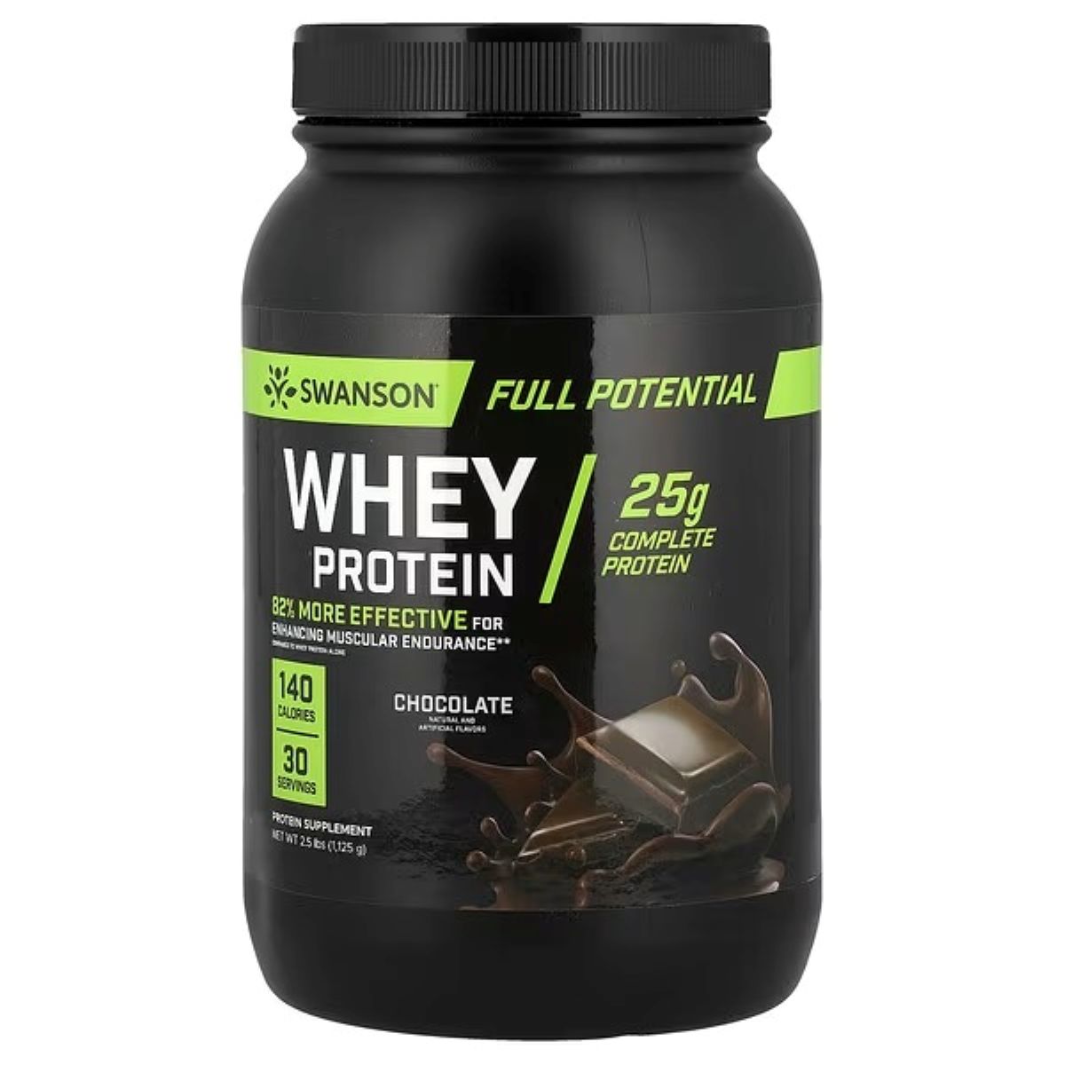 Swanson Vitamins Full Potential Whey Protein, Chocolate, 2.5 lbs (1,125 g)