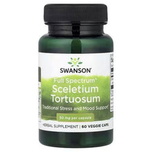 Swanson herbal supplement bottle: Sceletium tortuosum, 50 mg per capsule