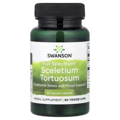 Swanson Vitamins Full Spectrum® Sceletium Tortuosum 50mg – 60 Veggie Capsules | Premium Herbal Supplement