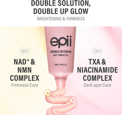Double Up Cream - Firming Face Moisturizer for Aging Skin with NAD+ NMN TXA Niacinamide & 15% Squalane - Korean Skincare Face Cream for Dark Spots Uneven Tone Dull & Sensitive Skin 50mL