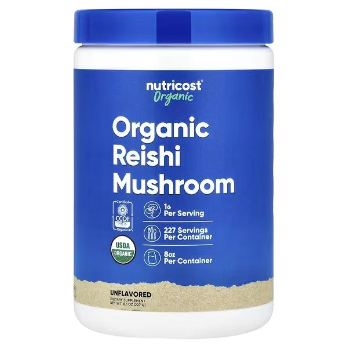 Nutricost Organic Reishi Mushroom Powder – Unflavoured – 8.1 oz (227 g)