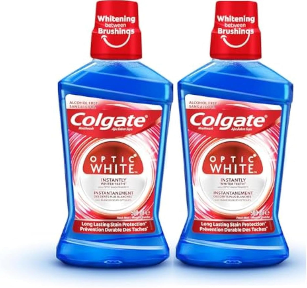 Colgate Optic White Whitening Mouthwash, 500 ml - 2pack