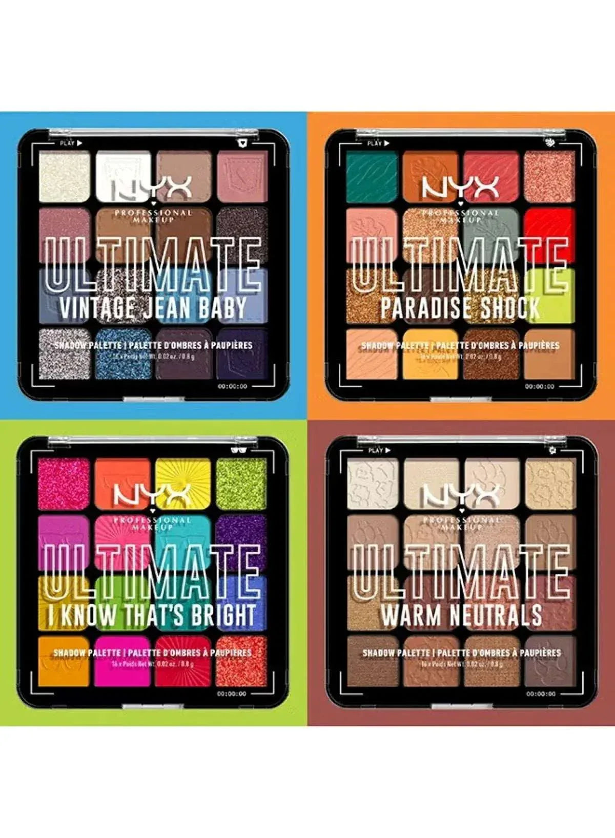 NYX Professional Makeup Ultimate Shadow Palette – Paradise Shock (16 Color Eyeshadow Palette)