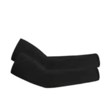 Black padded seat cover with curved end piece