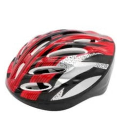 Red and black ventilated helmet for 16 inch electric bike with basket by Winner sky