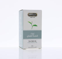 Hemani tea tree oil box with tea tree illustration; 30 ml