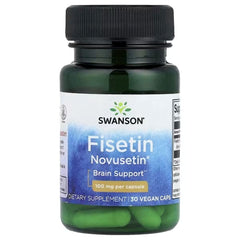 Swanson Vitamins Fisetin Novusetin® 100 mg – Antioxidant & Healthy Aging Support, 30 Vegan Capsules