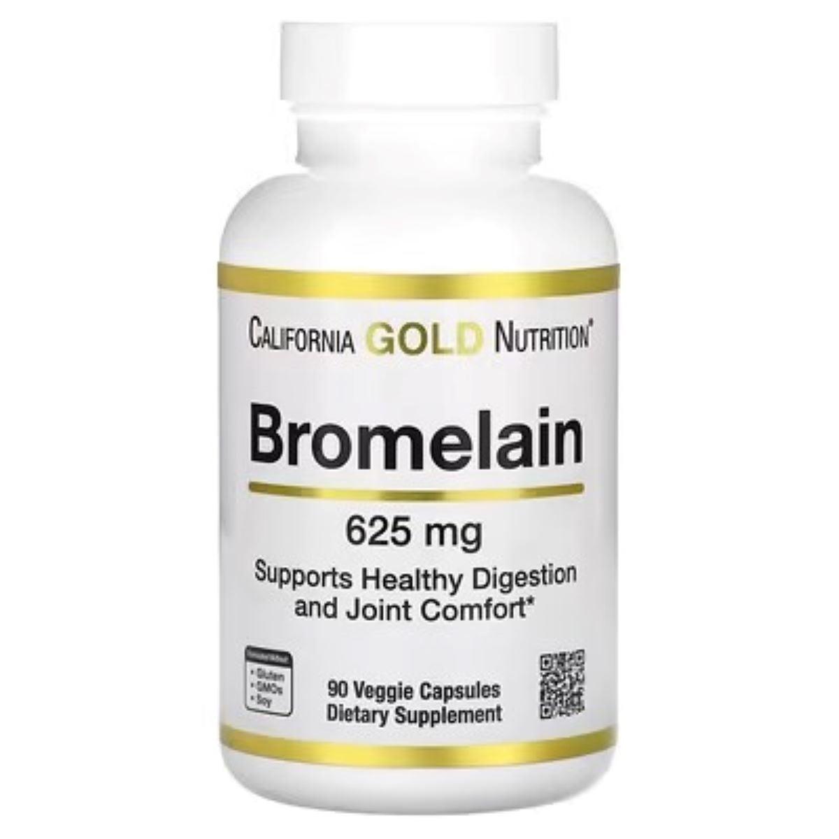 California Gold Nutrition Bromelain 625 mg – 90 Veggie Capsules | Digestive Enzyme & Anti-Inflammatory Support