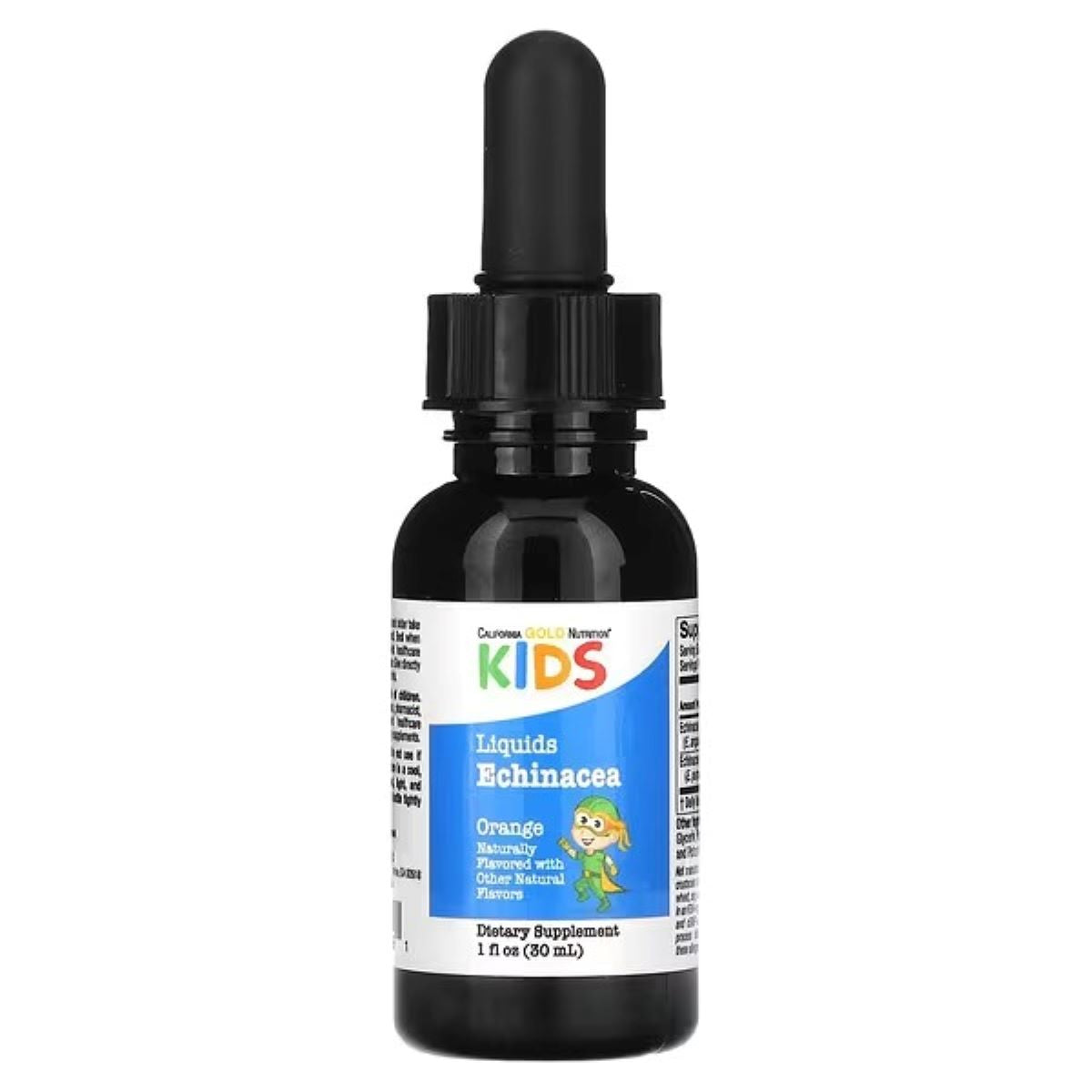 California Gold Nutrition Liquid Echinacea for Children, Alcohol-Free, Natural Orange Flavor, 1 fl oz (30 ml)