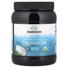 Swanson Vitamins Certified Organic Coconut Oil, Flavor Free, 3 lb 4 oz (1.47 kg)