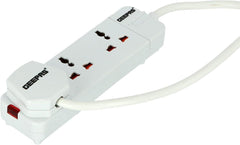 Geepas 3 Way Extension Socket 13A - Charge Multiple Devices with Child Safe, Extra Long Cord & Over Current Protected | Ideal For All Electronic Devices