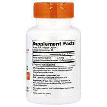 Bacopa dietary supplement bottle with orange cap, Supplement Facts label panel
