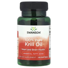 Swanson Vitamins 100% Pure Krill Oil, 60 Softgels