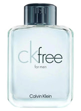 Men's Eau de Toilette bottle with CKfree for men label, clear glass and dark cap