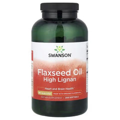 Swanson Vitamins Flaxseed Oil High Lignan, 200 Softgels