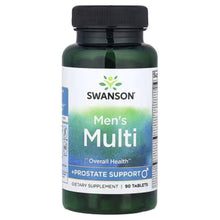Swanson Men's Multi + Prostate Support dietary supplement bottle, front label
