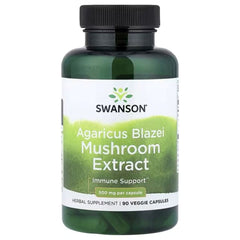 Swanson Vitamins Agaricus Blazei Mushroom Extract 500 mg – Mushroom Wellness Supplement, 90 Vegan Capsules