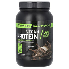 Swanson Vitamins Vegan Protein, Chocolate, 3.3 lbs (1,500 g)