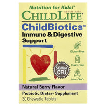 ChildLife Essentials, ChildBiotics™, Immune & Digestive Support, Natural Berry, 30 Chewable Tablets