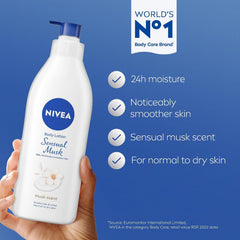 NIVEA Body Lotion Sensual Musk, Musk Scent, Normal to Dry Skin, 2x400ml