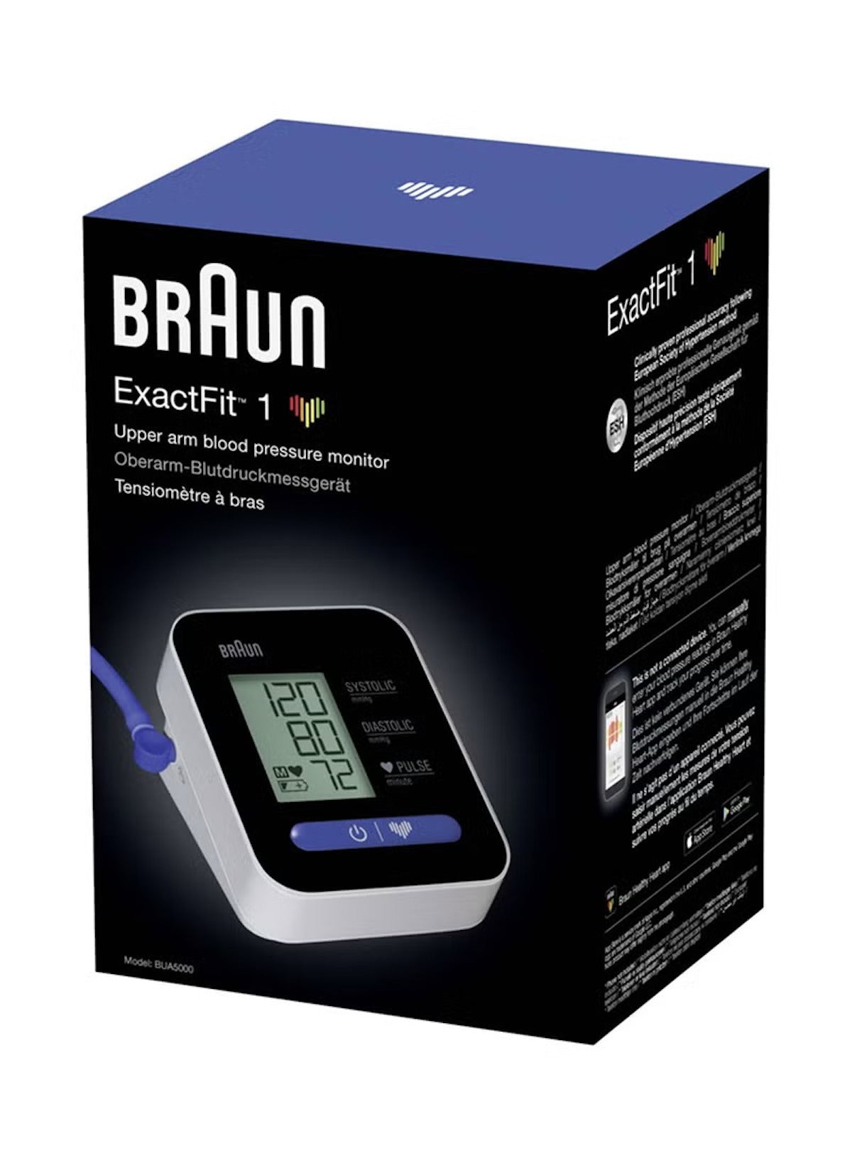 Braun ExactFit 1 Upper Arm Blood Pressure Monitor | Clinically Tested Accuracy | Large Display & Easy One-Button Operation