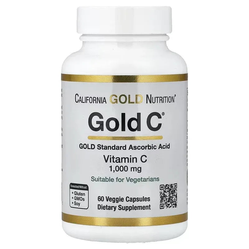 California Gold Nutrition Gold C® Vitamin C 500mg & 1000mg – USP Grade, 240 Veggie Capsules | Immune Support & Antioxidant Supplement