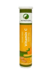 Vitamin C 1000mg Effervescent Tablets – Orange Flavor | Immune & Skin Support – 20 Tablets