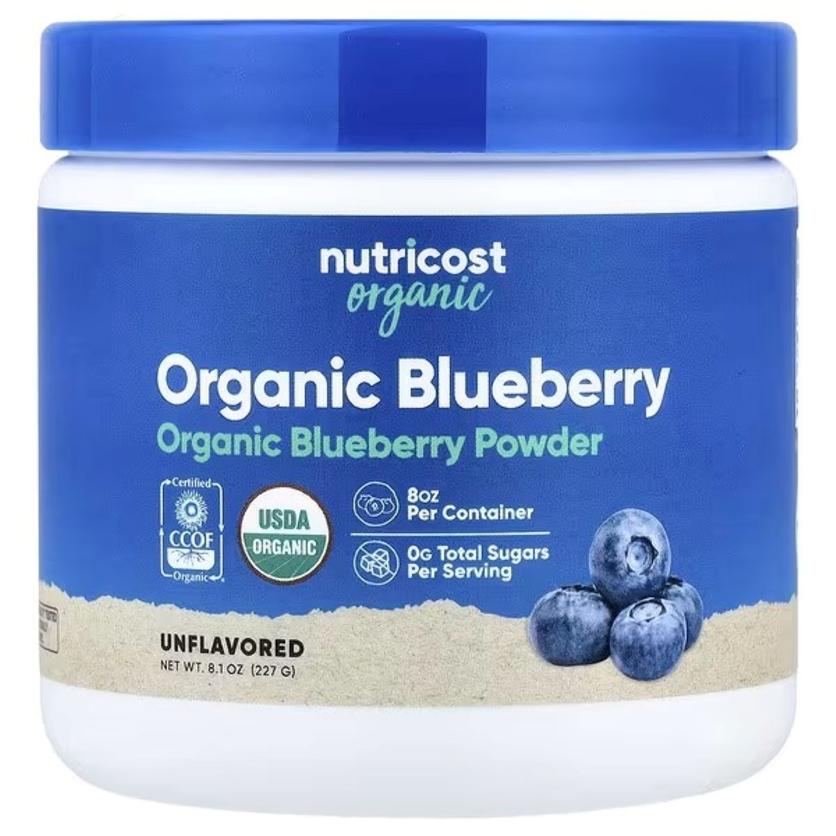 Nutricost Organic Blueberry Powder Unflavoured 227 g (8.1 oz)