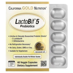 California Gold Nutrition LactoBif® Probiotics (5B / 30B / 65B / 100B CFU) – 30 / 60 Veg Capsules Gut & Immune Support