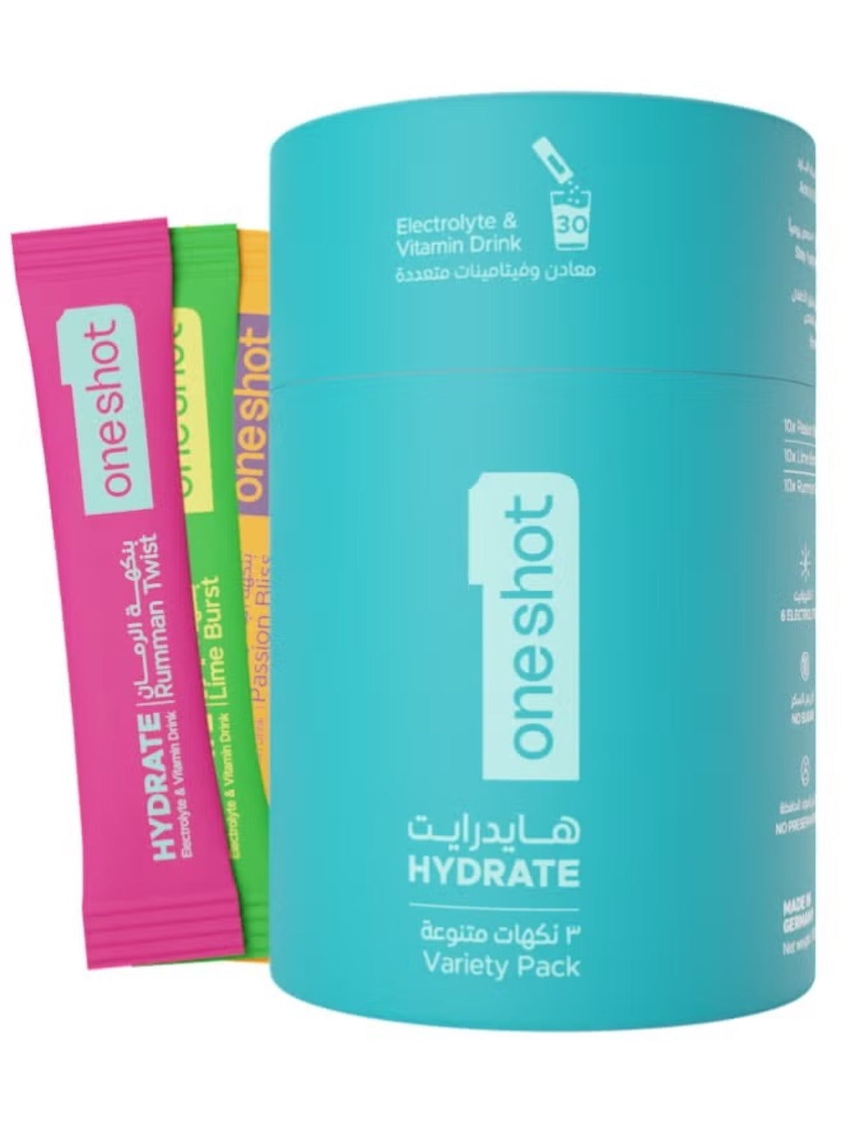 Electrolyte Hydration Supplement Variety Pack | 30 Sticks | No Sugar, No Junk, No Aftertaste | Natural Electrolytes & Vitamins for Energy and Focus