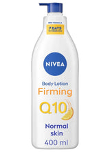 NIVEA Q10 Plus firming body lotion bottle, blue pump, 400 ml