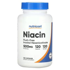 Nutricost Niacin Flush-Free 500mg – 120 Capsules | Vitamin B3 Supplement